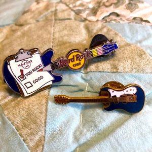 Two Lapel Pins: Hard Rock Cafe Guitars 🎸